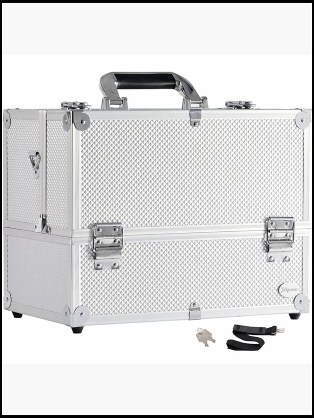 Large Professional Makeup Train Case Lockable Cosmetic Organizer Adjustable